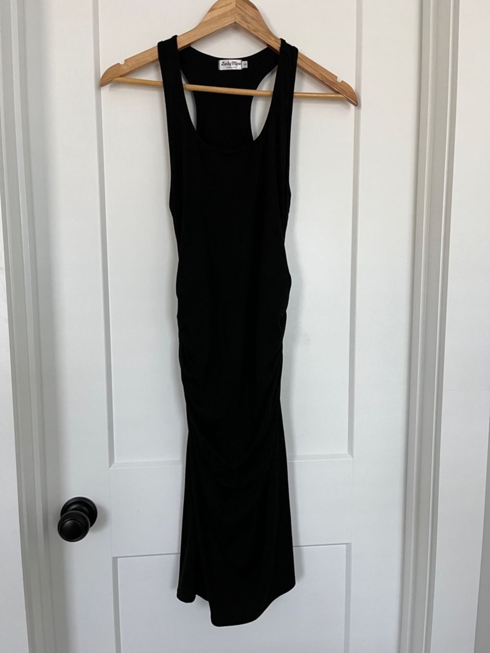 Sleeveless Black Maxi Dress with Racerback